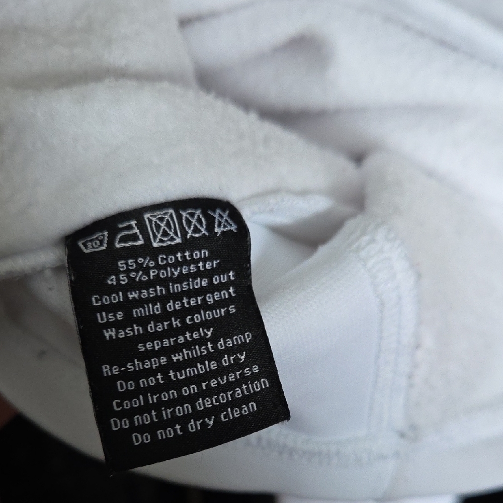 Alphalete White Crop Hoodie with Black Logo - Picture 5 of 5